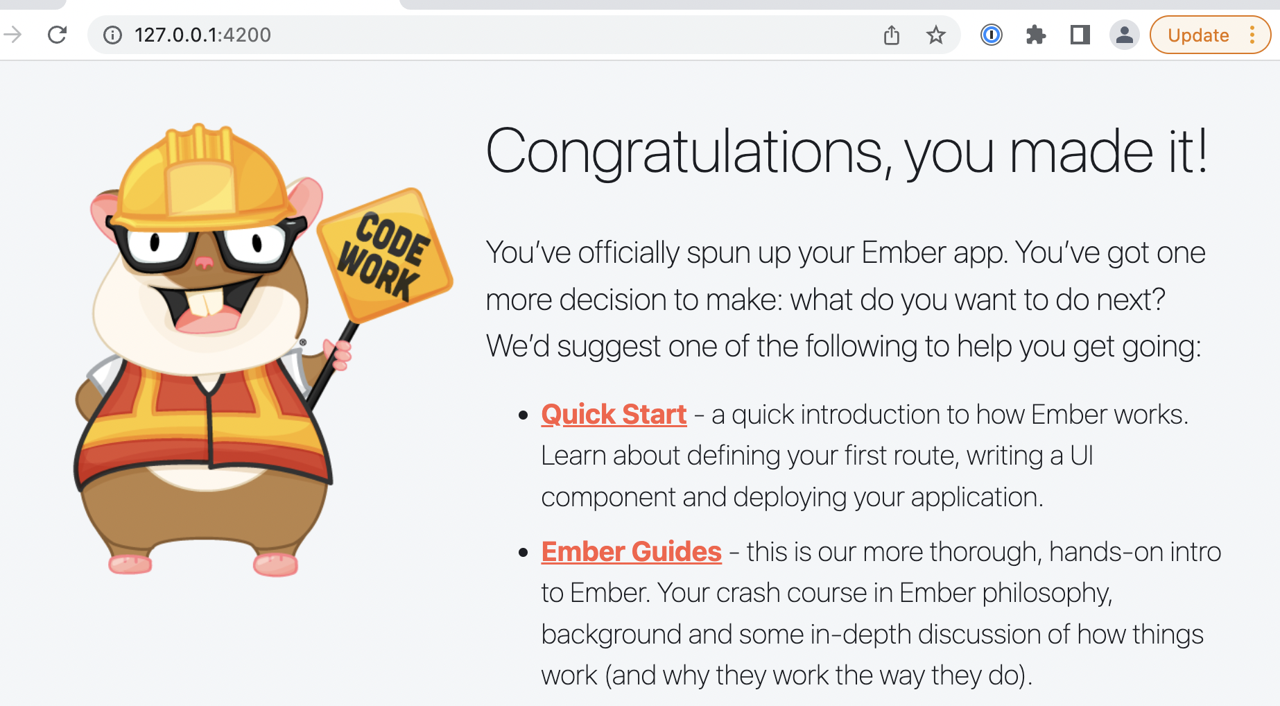 EmberJS App running in browser